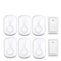 New Door Bell Kits 6 Receiver + 2 Push Wireless Ring Emitter Free of Battery Doorbell 200M Work Power By 110-240V