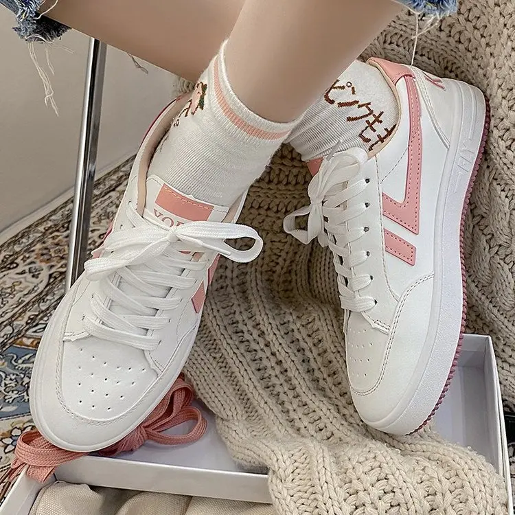 

White Shoes for Women 2021 Spring New Women's Shoes Student Fashion Casual Flat Sneakers Ins Fashion