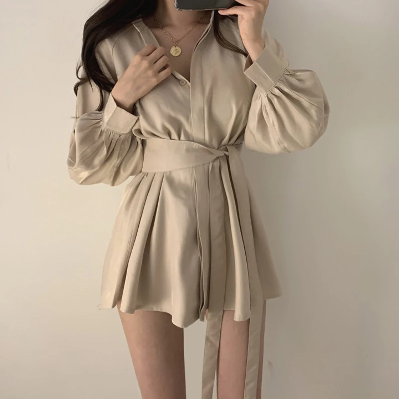 Рубашки женские с v-образным вырезом повседневные топы для отдыха пояса простые