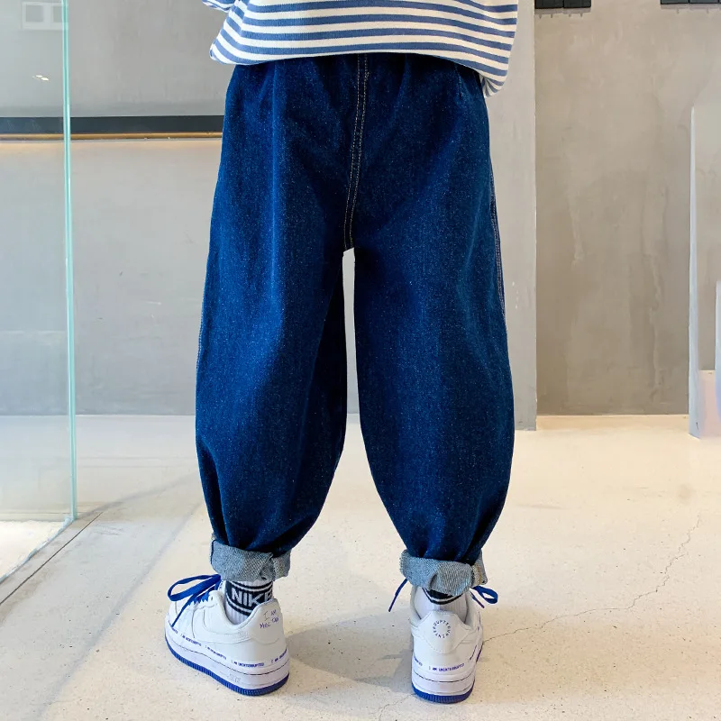 

LucaLucky Loose Jeans For Boys Clothes Kids Pocket Patchwork Denim Pants New 2021 Spring Children Trousers Age 4 6 8 10 14 16 Y