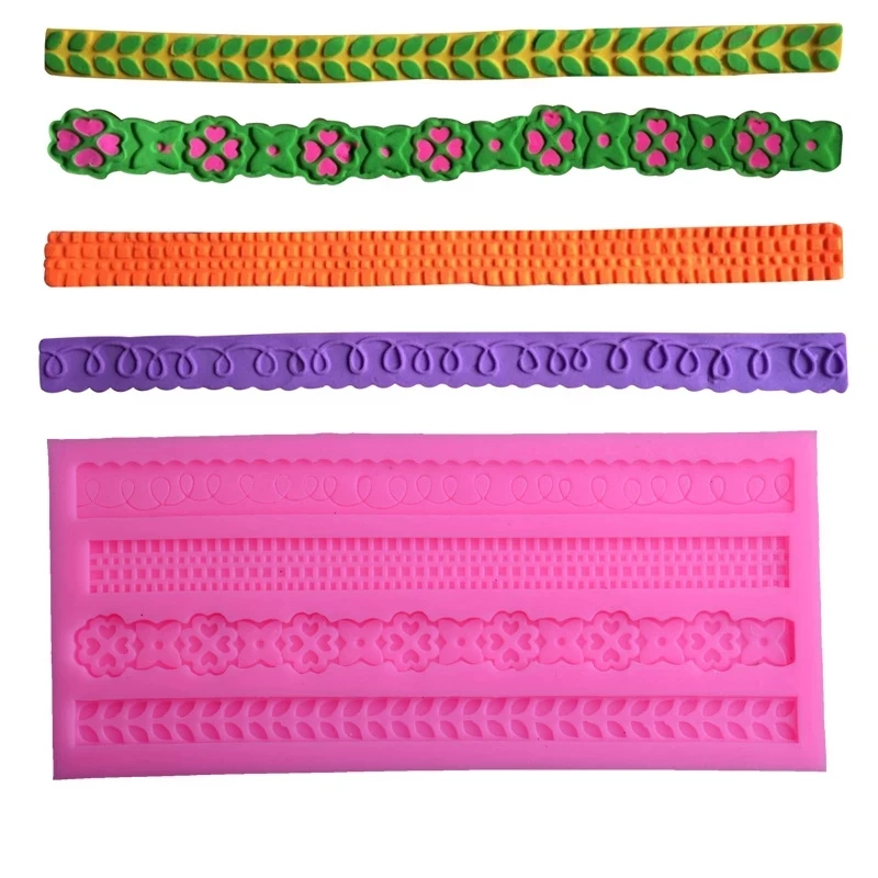 

Long Multi-Shape Lace Fondant Silicone Mold for DIY Pastry Cake Dessert Lace Cake Decoration Kitchen Accessories Baking Tool