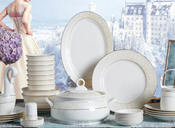 Новинка 2021 простая посуда комбинированная домашняя Европейская из костяного