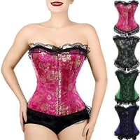 overbust corset for women satin lace up boned bustier top dance classic daily plus size corselete sexy gothic party clubwear