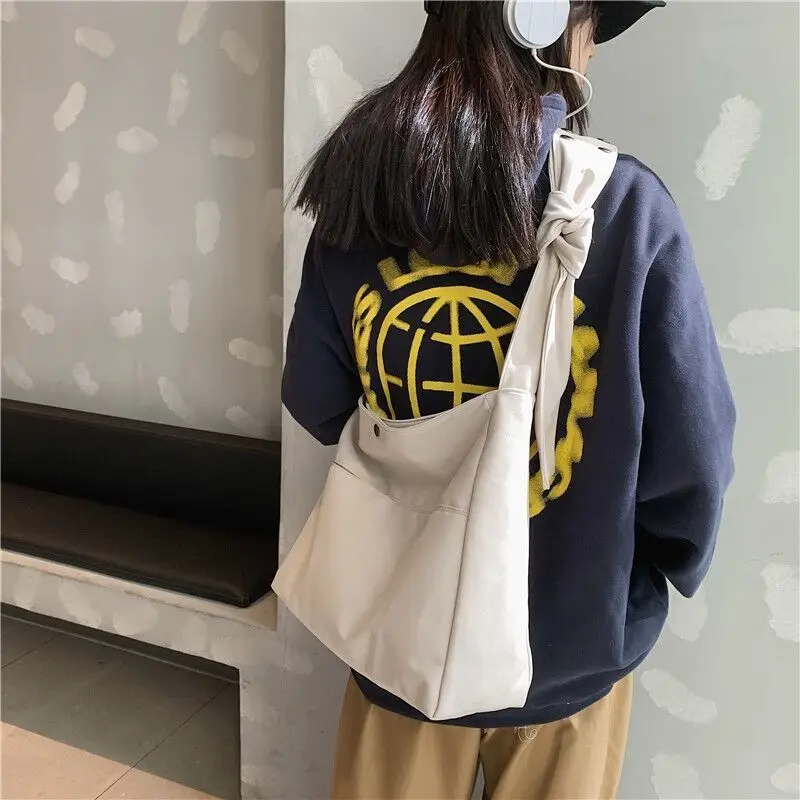 

Shoulder Bag Women Cross Body Bag Canvas Bag Women's New Large Capacity Wide Shoulder Strap Simple Solid Color Messenger Bag