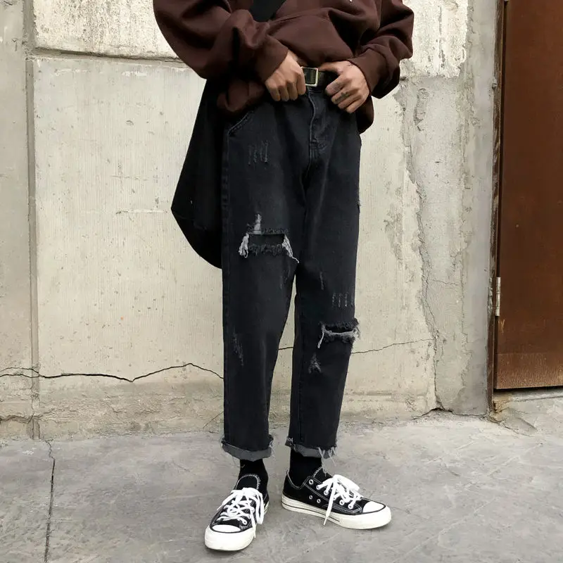 

Men Jeans Spring Retro Denim Long Trouser Loose Harem Jean Boy Daily Cowboy Cool Wide Chic New All-match Fashion Male Daily Soft