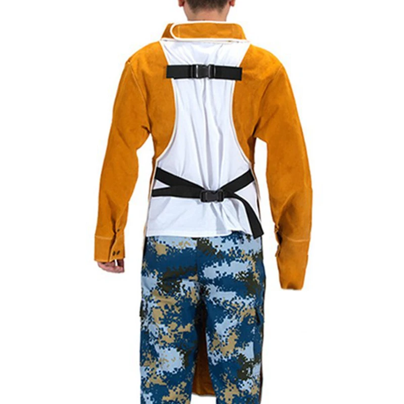 Promotion! 85CM Welding Apron with Sleeves Leather Welder Cowhide and Refractory Adjustable Size |