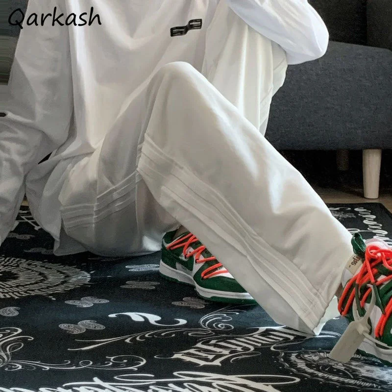 

Casual Pants Women Side Stripe Full Length College Couple Baggy Simple All-match Harajuku Daily Summer Unisex Popular Stylish