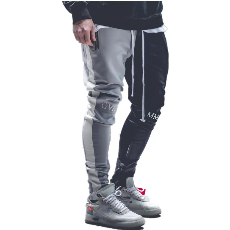 

New men's outdoor casual hip pants cotton patchwork stretch slimming fitness sports pants running pants original design