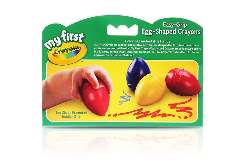 Crayola CHILDREN'S SERIES 3 Color Egg-Shaped Crayon Children Graffiti Painted Brush 81-1345