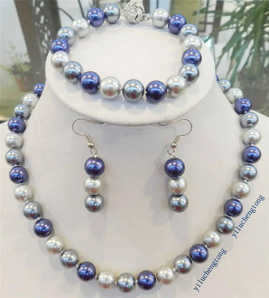 Бесплатная доставка&gt 8 мм многоцветный Южное море Жемчужное Колье Браслеты