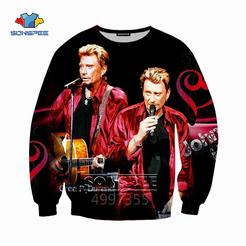 SONSPEE Johnny Hallyday Harajuku/Детские толстовки с 3D принтом детская одежда для мальчиков и девочек-подростков Топы, пуловер с длинными рукавами SW125