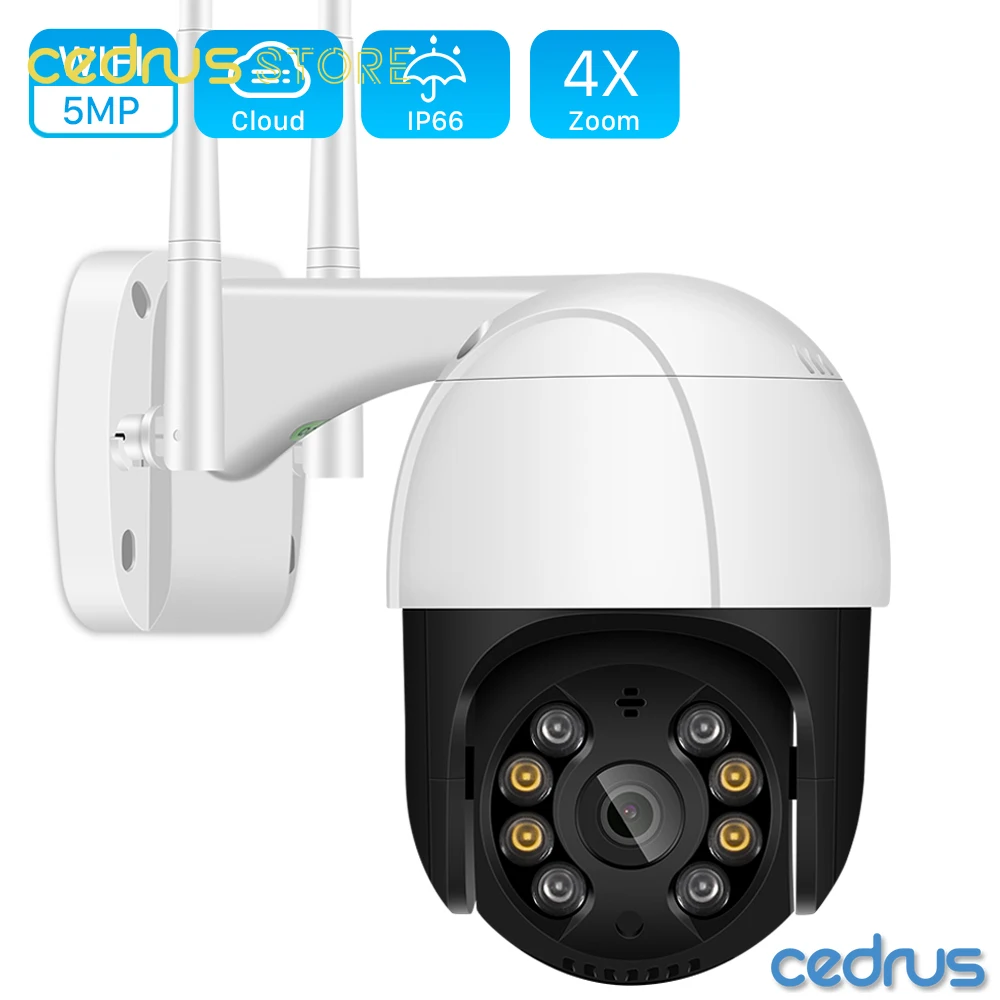 

5MP Wifi PTZ Camera Outdoor H.265 2MP 4X Digital Zoom Ai Human Detection WiFi Camera 1080P Auto Tracking ONVIF CCTV IP Camera