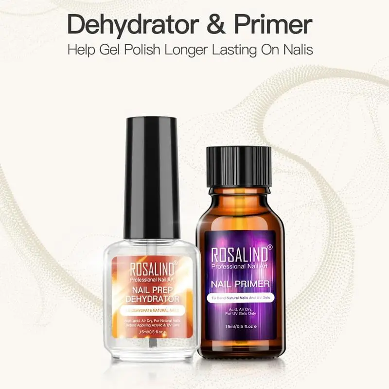 

2021 New Nail Primer And Nail Prep Dehydrator Set 15ML Gel UV Need Polish Lamp No LED For Nail Manicure Nail Art