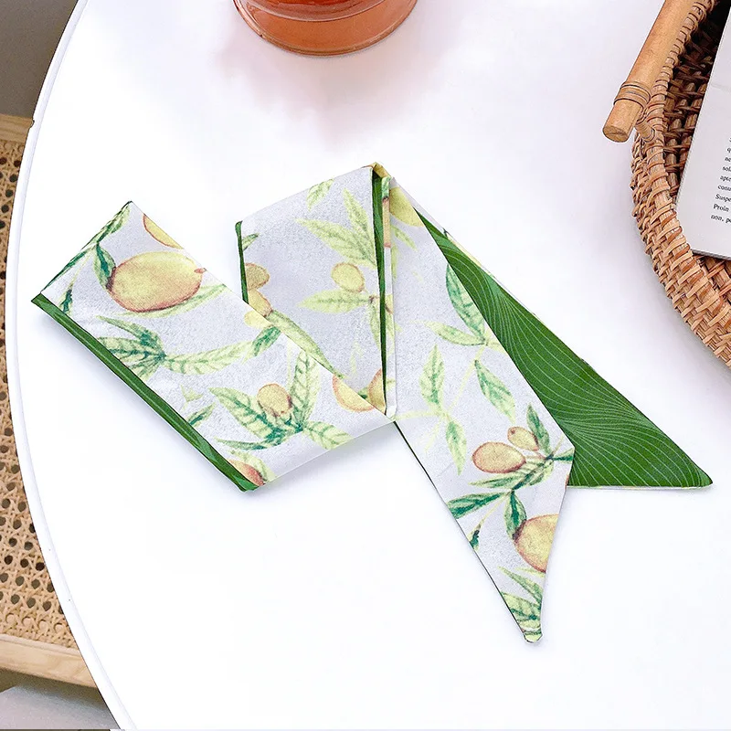 

New Cute Hair Accessories Casual Headdress For Women and Girl Fresh-Colored Decoration Bow-knot Hair Band Soft Silk Scarf Ribbon
