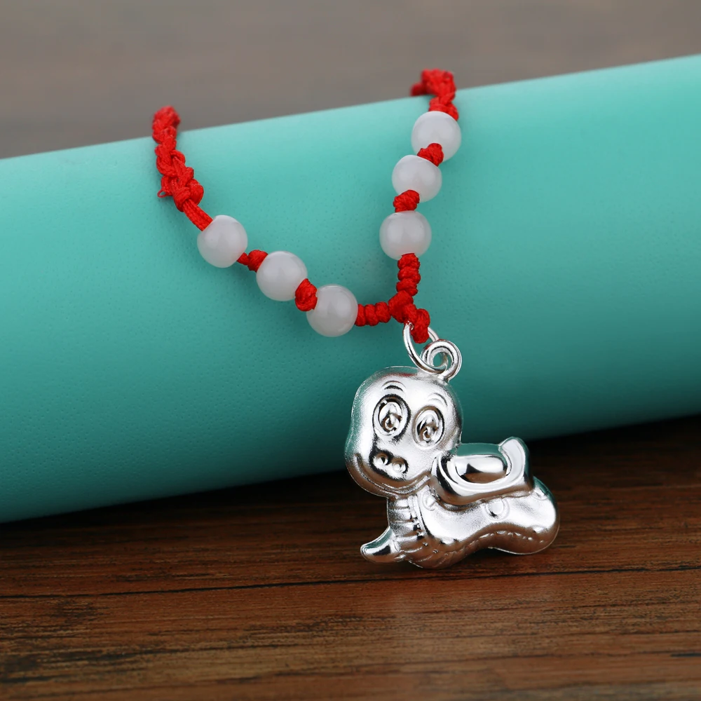 Женские 925 стерлингового серебра ожерелье подвеска в форме китайского знака