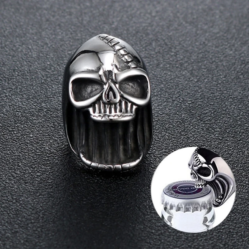 Кольца в стиле панк из нержавеющей стали с черепом призраком головой Мужской
