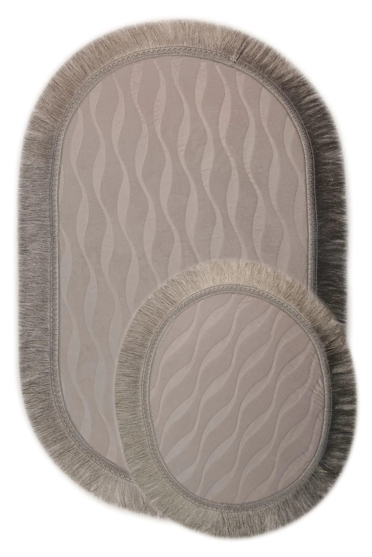 

Bonny Home Eko Fringed Gray 2li Bath Mat Mat Set Toilet Seat Team