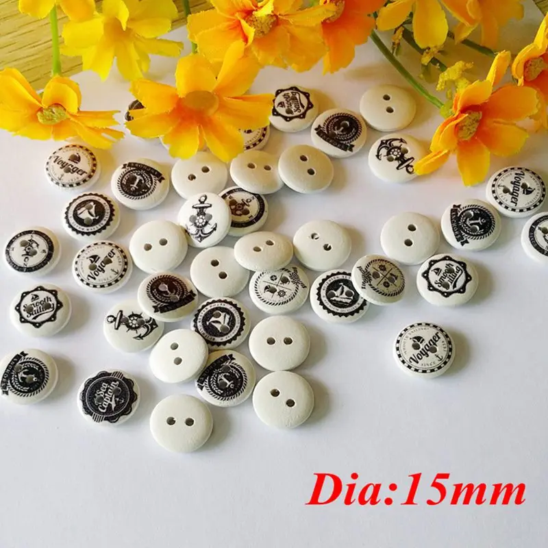 50/100 шт. детские деревянные пуговицы 15 мм | Дом и сад