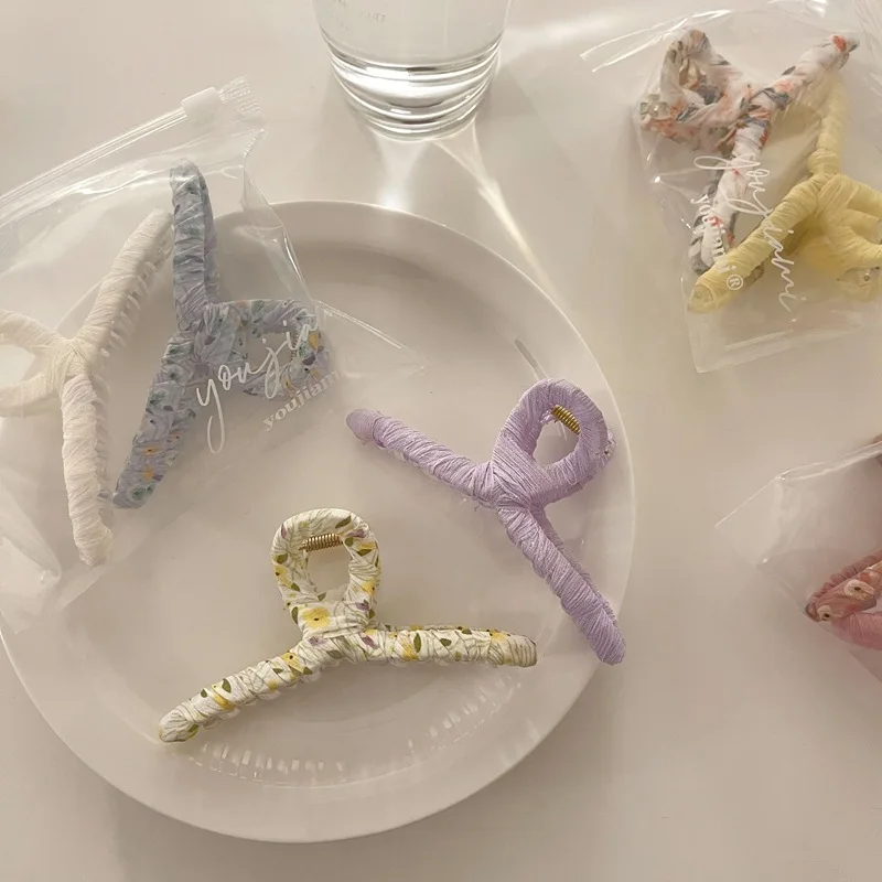 

2PC New floral Hair Claw Geometric Metal Hair Claw Sweet Simple Wild Hair Clips Headband Hairpin Fashion Hair Accessories