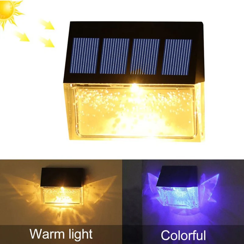 

LED Solar Light and Shadow Wall Lamp Outdoor Waterproof IP65 Porch Courtyard Courtyard Staircase Decoration Warm Light+colorful