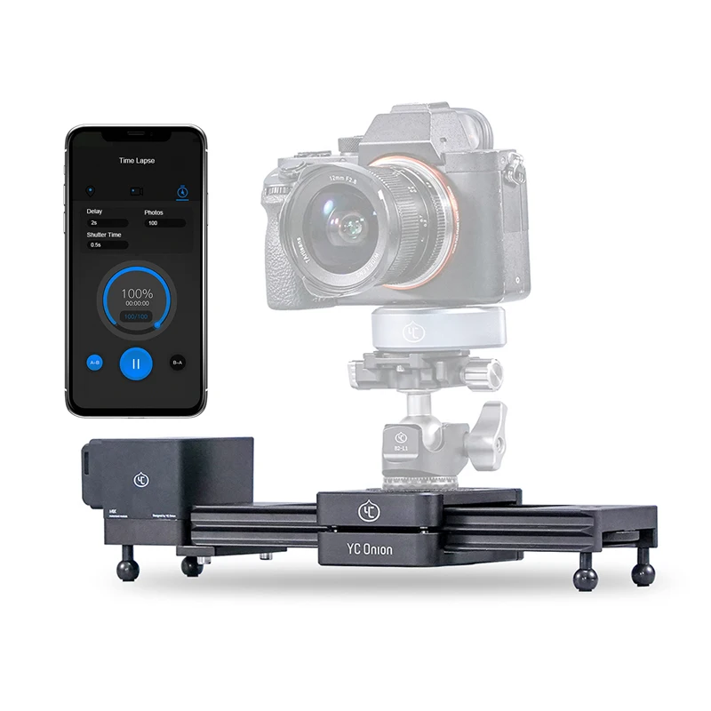 YC алюминиевая моторизованная камера слайдер App Bluetooth управление с двигателем для