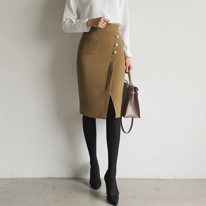 

Spring 2020 Sexy Midi Women Pencil Skirts High Waist office lady Bodycon Skirts