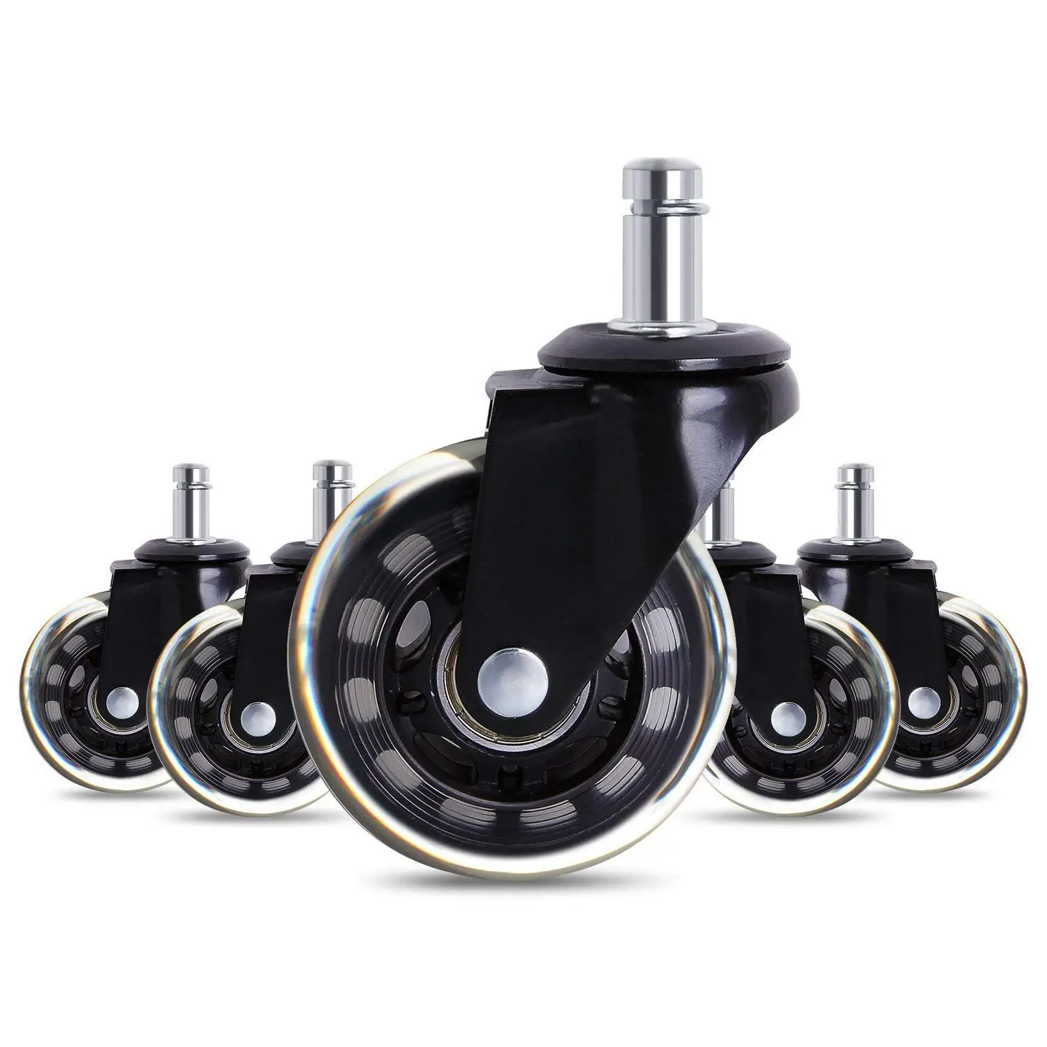 

5 PCS Furniture Caster Hot Sale Office Chair Caster Wheels Roller Rollerblade Style Castor Wheel Replacement (2.5/3inches)