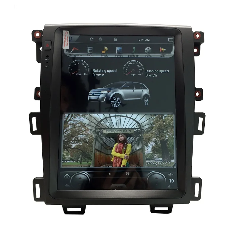 Android четырехъядерный 12,1 дюймов Tesla Gps навигационный плеер Android стерео для Ford Edge