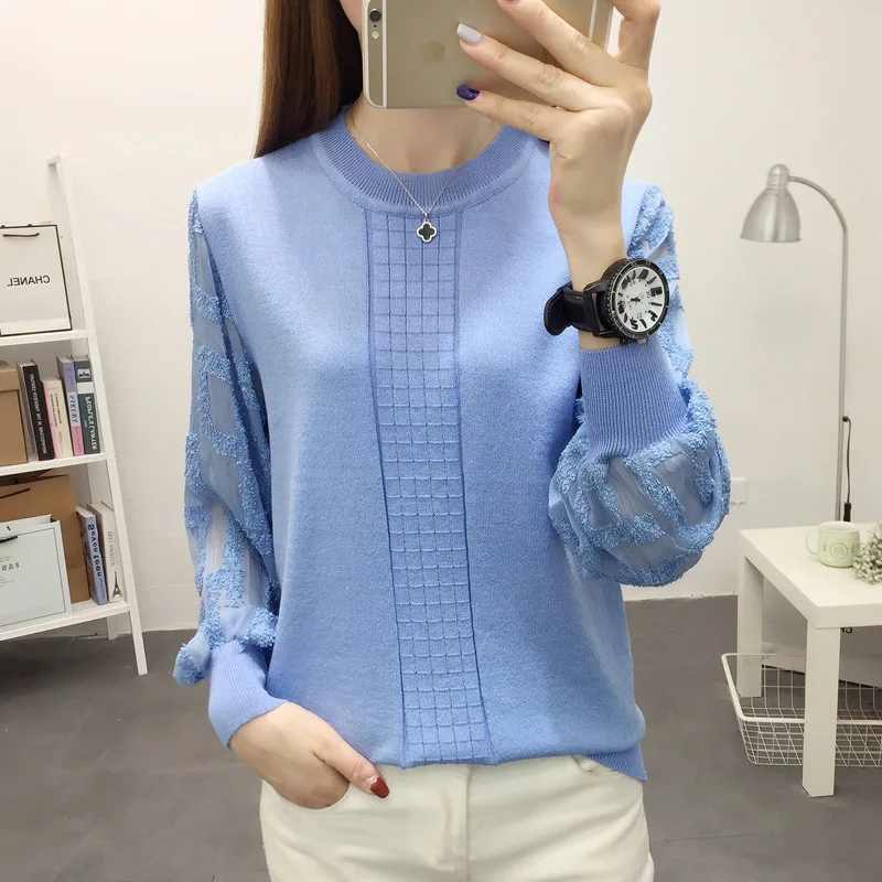 2021 Real Sale Feminino Sweater Women Poncho Knitted Ladies Loose Pullover Lantern Sleeve Lace Autumn Dress | Женская одежда