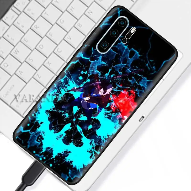 Чехлы с изображением черного клевера для Huawei P20 P30 Pro P40 Lite E P Smart Z Plus 2019 черный