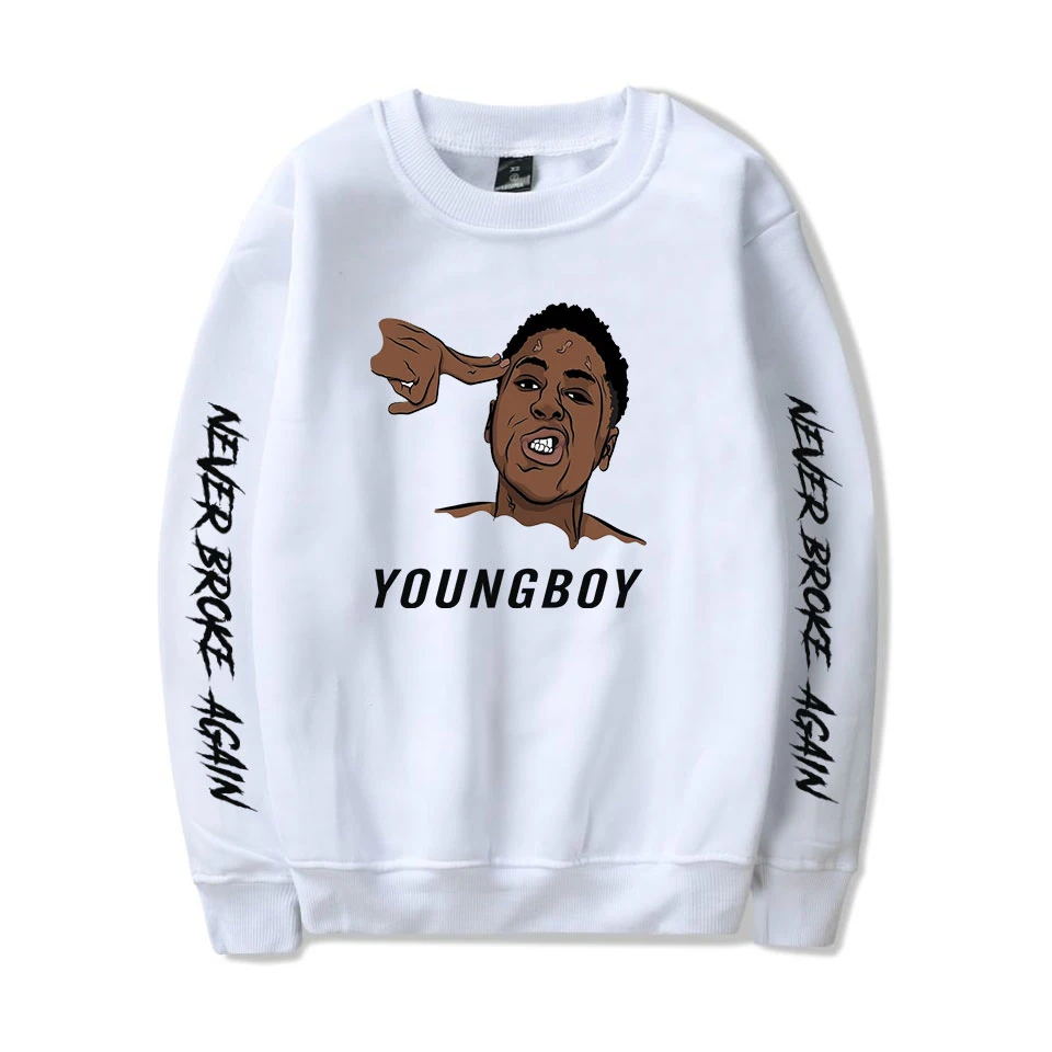 

YoungBoy Never Broke Again Round Neck Hoodies Long Sleeve Sweatshirt Hot Trend Casual Pullover Sweatshirt