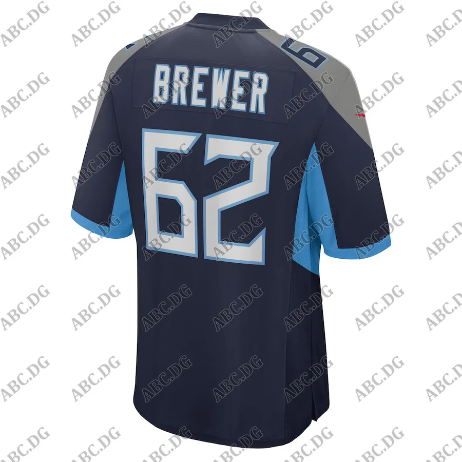 

Men Women Kid Youth Tennessee Aaron Brewer Navy Game Jersey