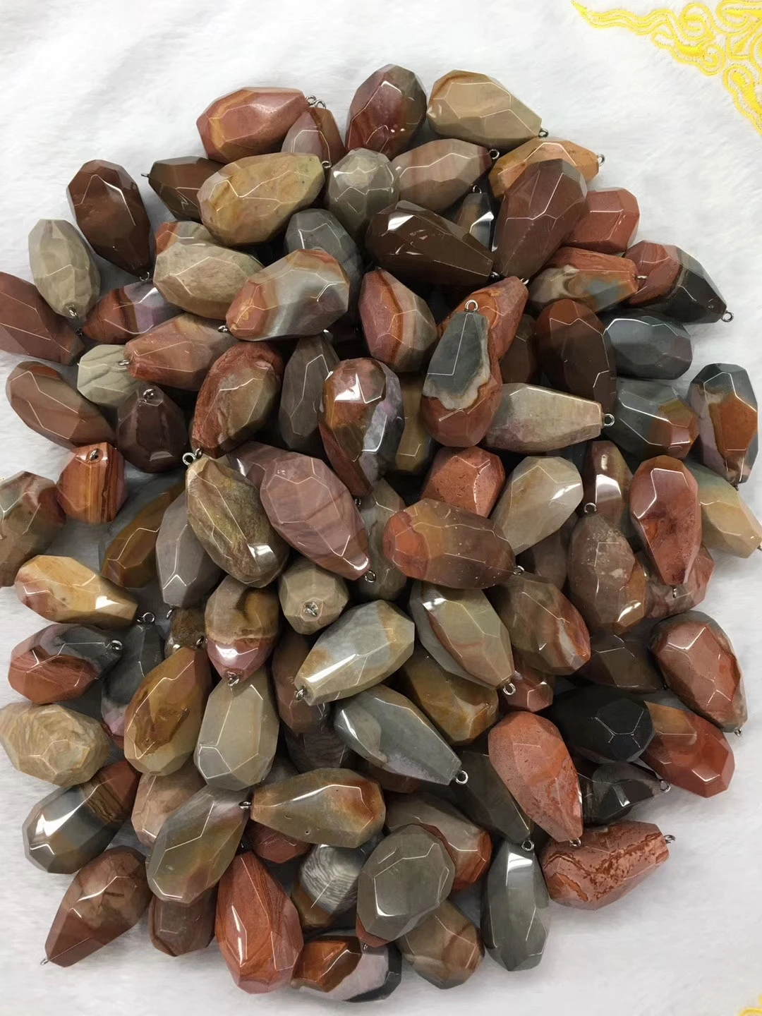 Оптовая продажа 5 фотоблесток ожерелье из натуральной искусственной яшмы для