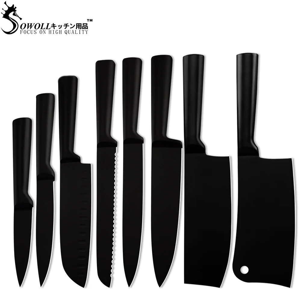 SOWOLL кухонные ножи из нержавеющей стали фруктовые Santoku для нарезки хлеба шеф