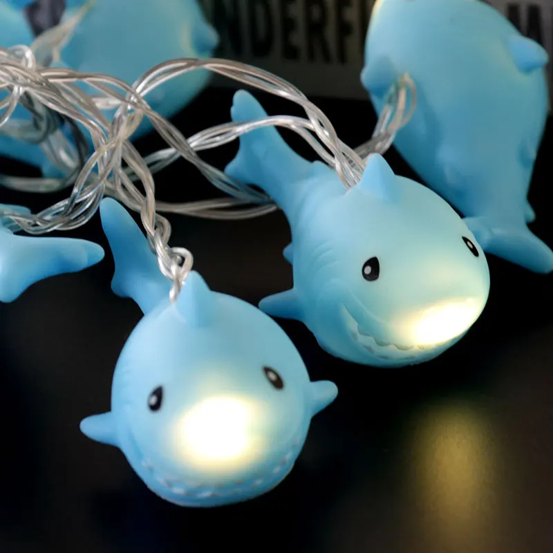 

1.65M 10LED String Light Battery Powered Shark Night Light Fairy Fantastic Light Kids Room Decor Birthday Party Baby Shower Gift