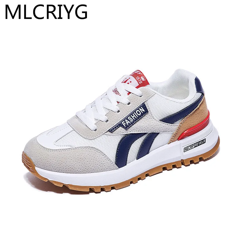 

2021 Spring Fashion Women Vulcanized Shoes Thick Bottom Sneakers Ladies Lace-up Casual Shoes Breathable Comfortable Women Shoes