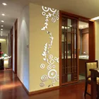 3D наклейки на стену, черные, золотые, серебряные водонепроницаемые наклейки, Креативные Круглые Кольца, акриловые зеркальные настенные наклейки, 3D домашние декоративные наклейки для комнаты