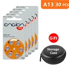 Батарейки для слуховых аппаратов, размер 13, za Engion Pro, упаковка из 30 шт., оранжевые вкладки PR48, 1,45 в, тип A13, AU-6nhs, цинковые, воздушные, с чехлом для хранения