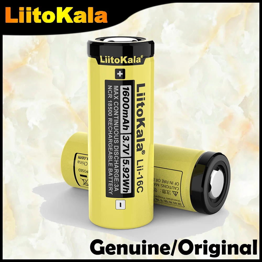 Подлинная 2020 LiitoKala Lii 16C 18500 1600 мАч 3 7 В перезаряжаемый литий ионный аккумулятор
