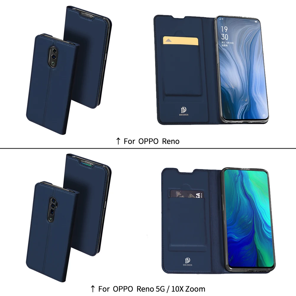 Флип чехол для OPPO Reno 5G & 10X Zoom держатель карт кошелек с подставкой из искусственной
