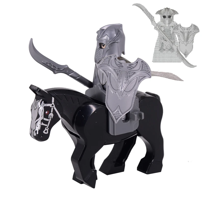 Эльфов солдат война лошадь орка армия фигурки Броня охранник воин Archer