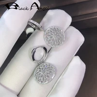 black angel fashion openwork dreamcatcher gemstone wedding cz peridot 925 silver drop earring for women bride jewelry orecchini
