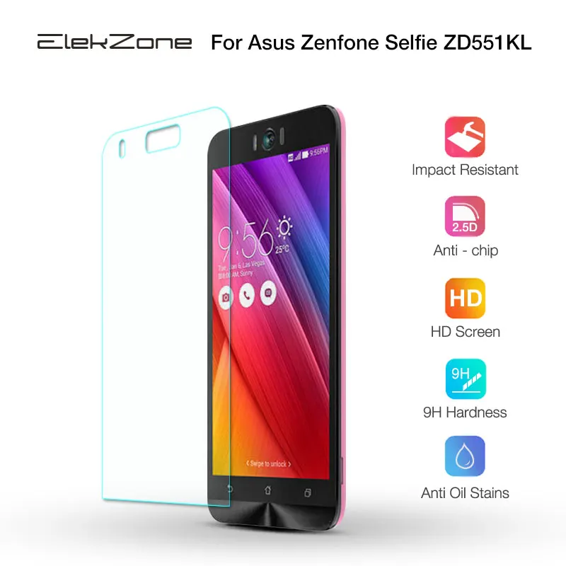 Закаленное стекло 9h для ASUS Zenfone Selfie ZD551KL HD защитное 2.5D Asus стеклянная плёнка |