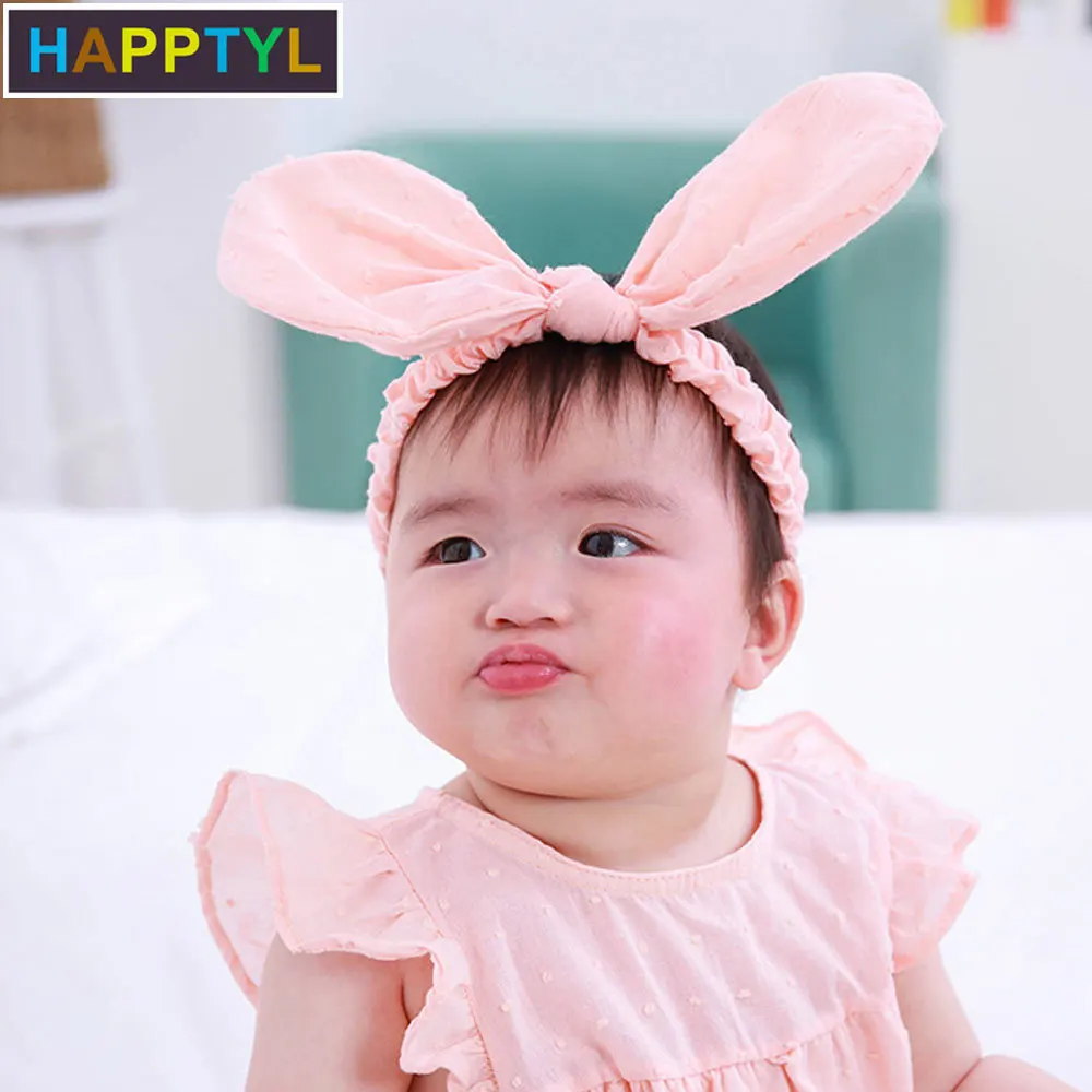 HAPPTYL 1 шт Детские хлопковые эластичные повязки с узлом детские на голову заячьими