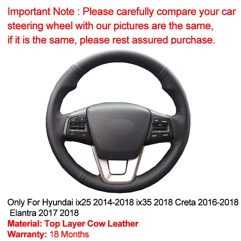 Ручное шитье кожа бычьей кожи для Hyundai ix25 2014-2017 2018 ix35 Creta 2016-2018 Elantra 2017 | Автомобили и