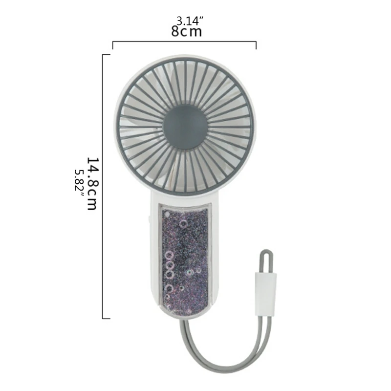 

D0JE 2-in-1 Handheld USB Fan Mini Hangingd Fan 3 Wind Speed for Outdoor Sports