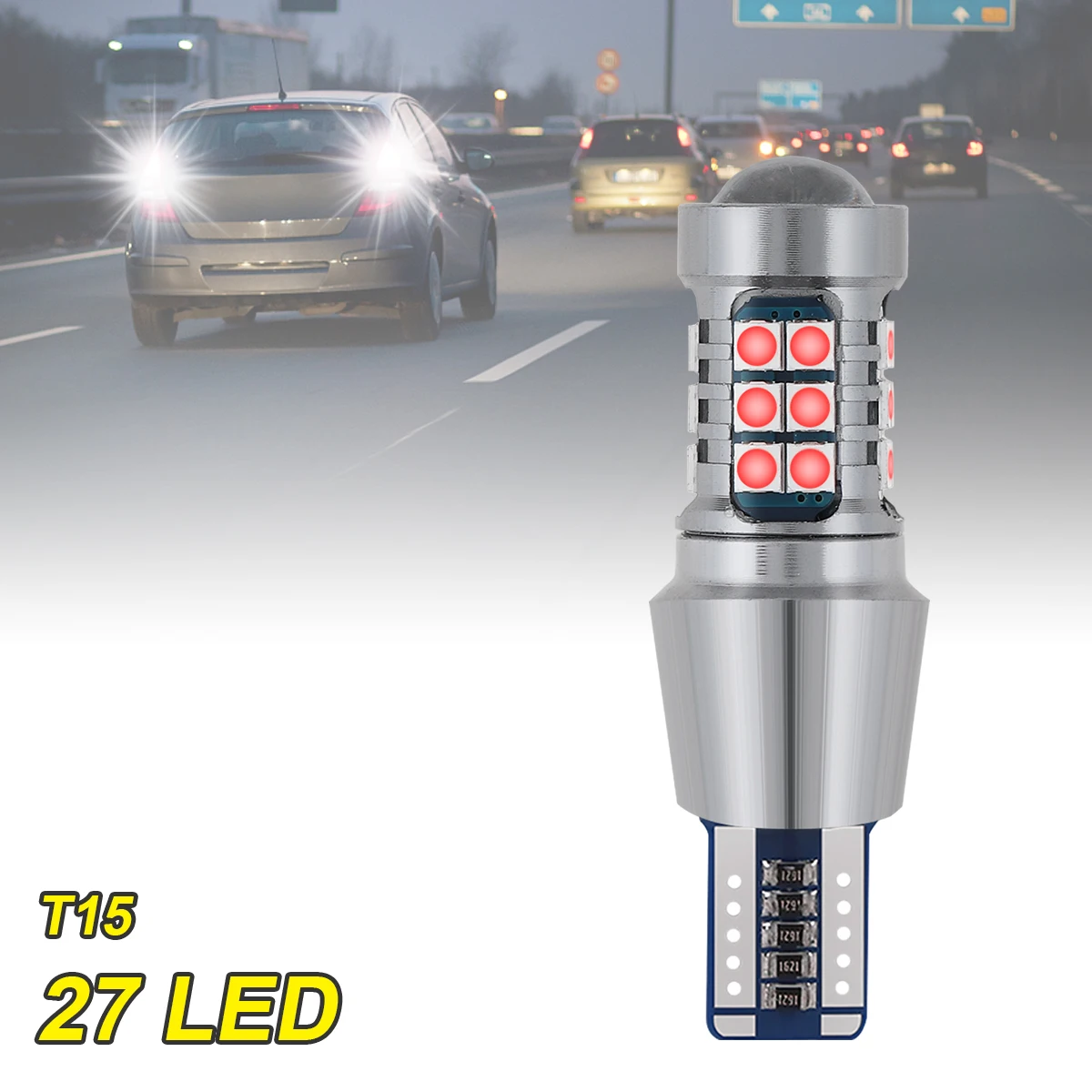 

12V 3030 SMD Car Liight Signal Lamp White/ Yellow / Red Color T15 Led Bulbs Reversing Lights Turn Brake Backup Light for Car SUV