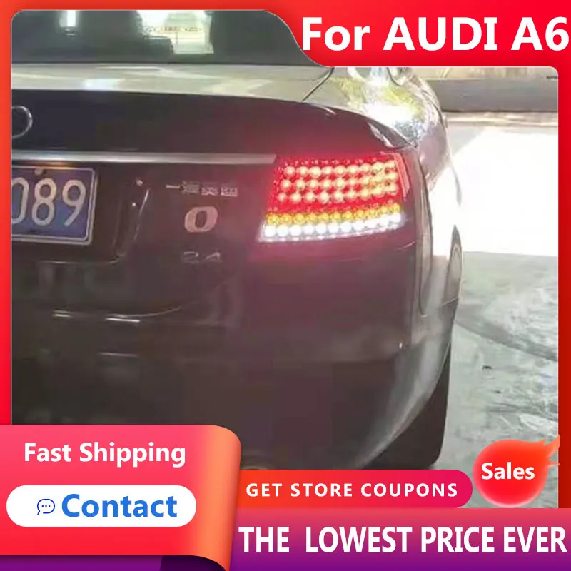 HANA для AUDI A6 2005 2006 2007 2008 задние фонари светодиодные DRL + стоп-сигнал багажника