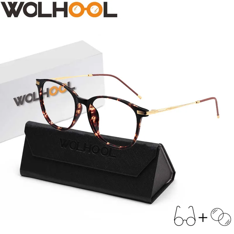 Ретро большие прозрачные очки оправа для женщин круглые оптические близорукости