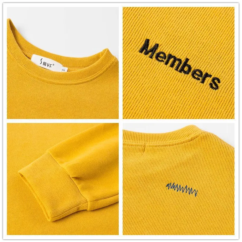 

ITOOLIN Women's Sweatshirt kpop solid Hoodies for girls Embroidery Top Korean Cotton O-neck Pullovers Women's long sleeve top